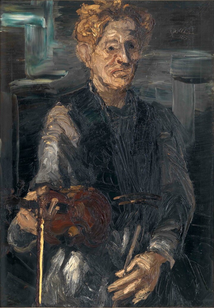 Gert H. Wollheim, Selbstbildnis mit Geige und Pinsel,  1925, Galerie Michael Haas